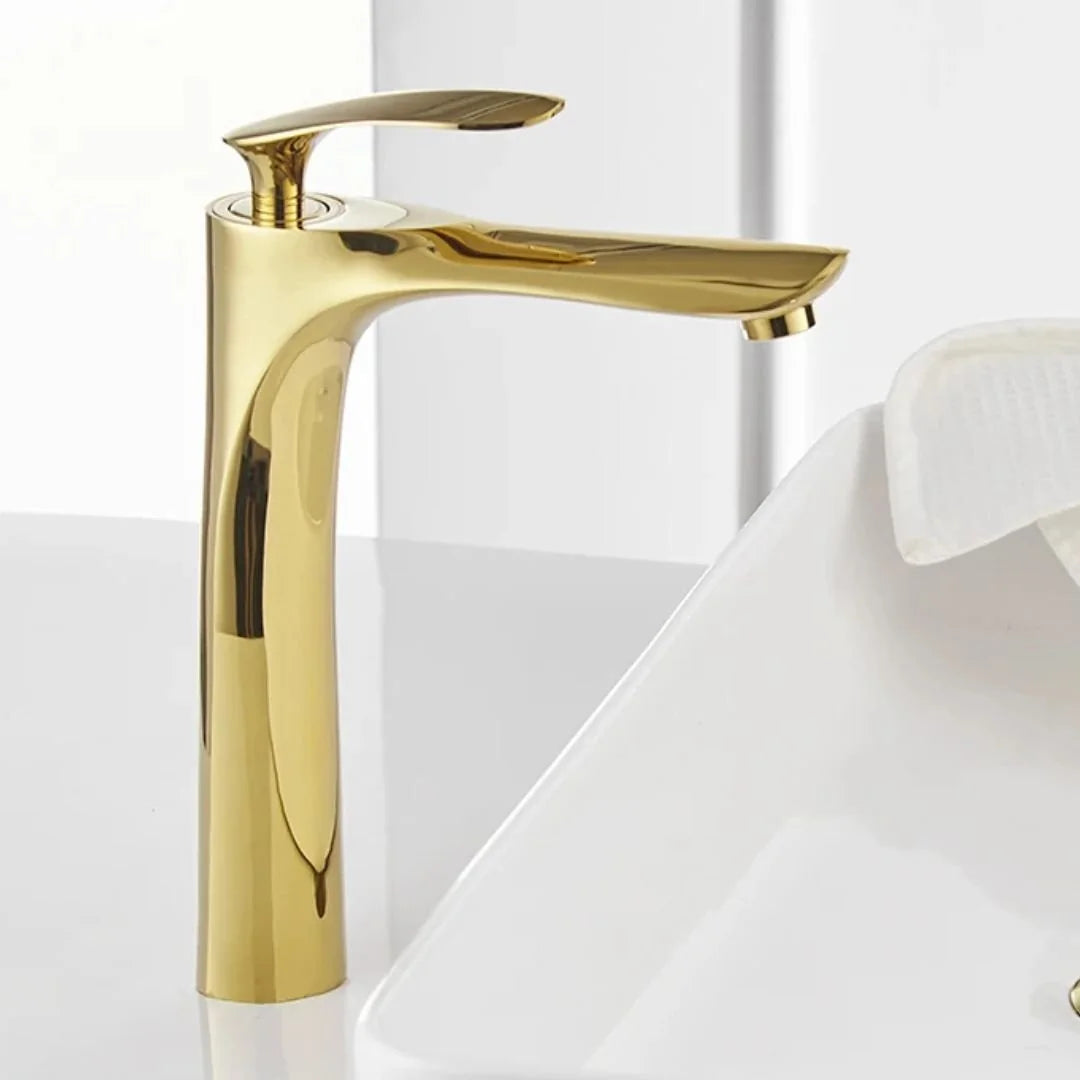 Torneira Para Banheiro Gourmet Monocomando Aqua Lux - Dourado