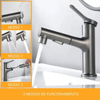 Torneira Para Banheiro Monocomando Misturador 3 Funções Com Bica Extensível Inox 304 - imagem do produto 6