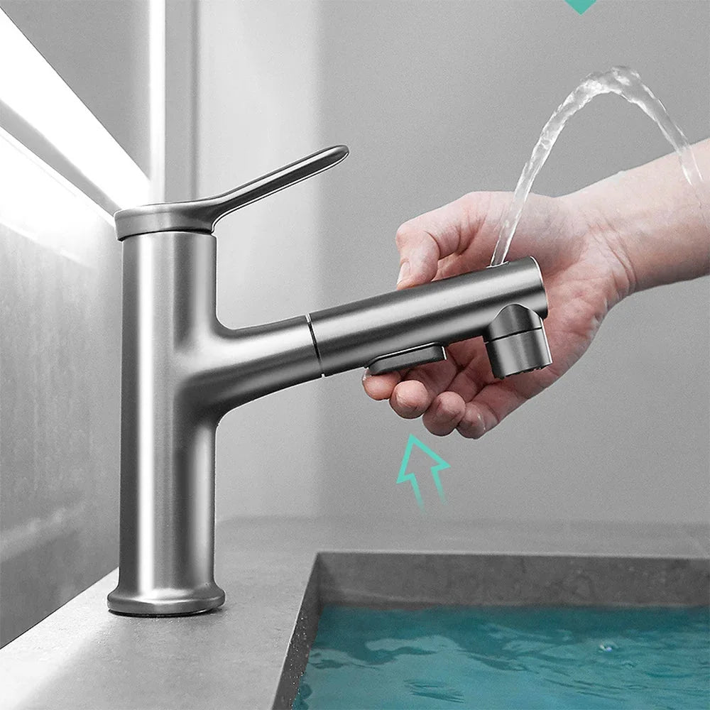 Torneira Para Banheiro Monocomando Misturador 3 Funções Com Bica Extensível Inox 304 - imagem do produto 7