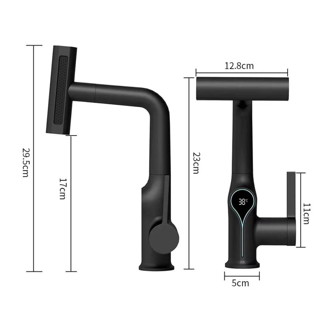 Torneira Para Banheiro Monocomando Misturador Cascata Com Display Digital Royal Clear - imagem do produto 2
