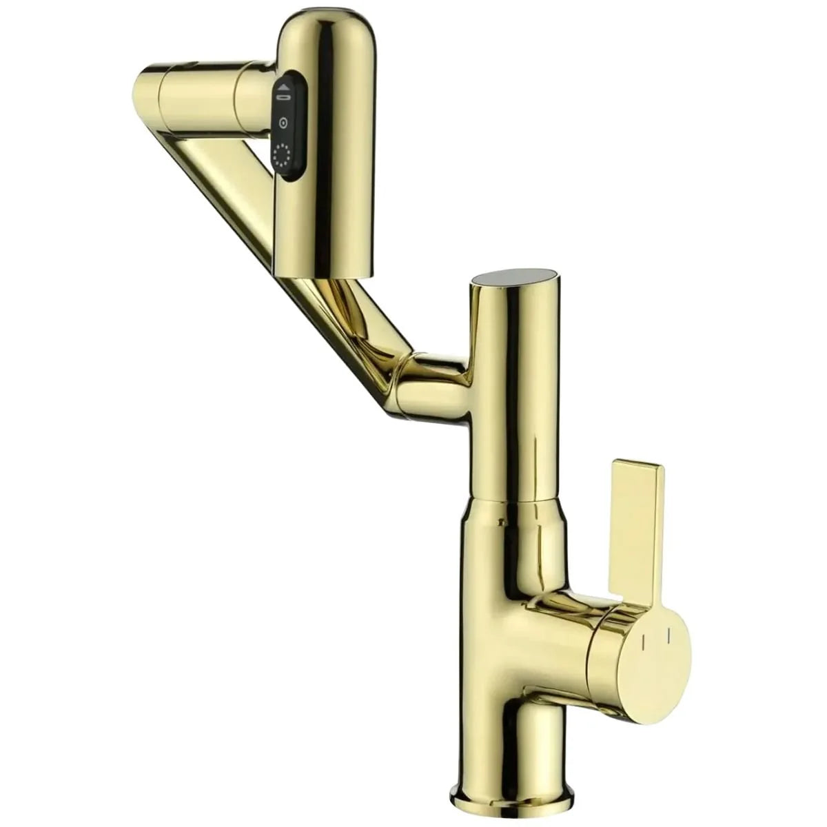 Torneira Para Banheiro Monocomando Misturador Com Display Digital LED 360° Rotação - Dourado