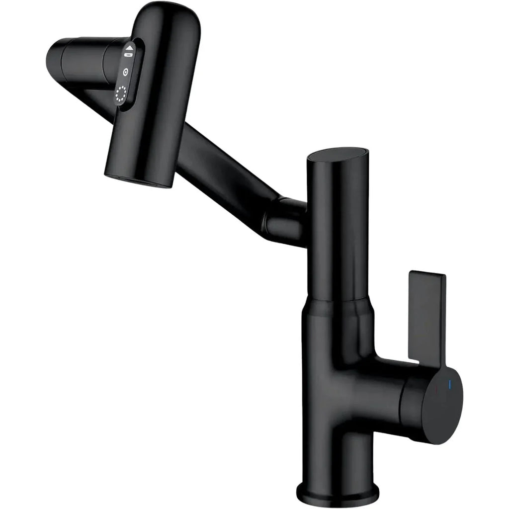 Torneira Para Banheiro Monocomando Misturador Com Display Digital LED 360° Rotação - Preto