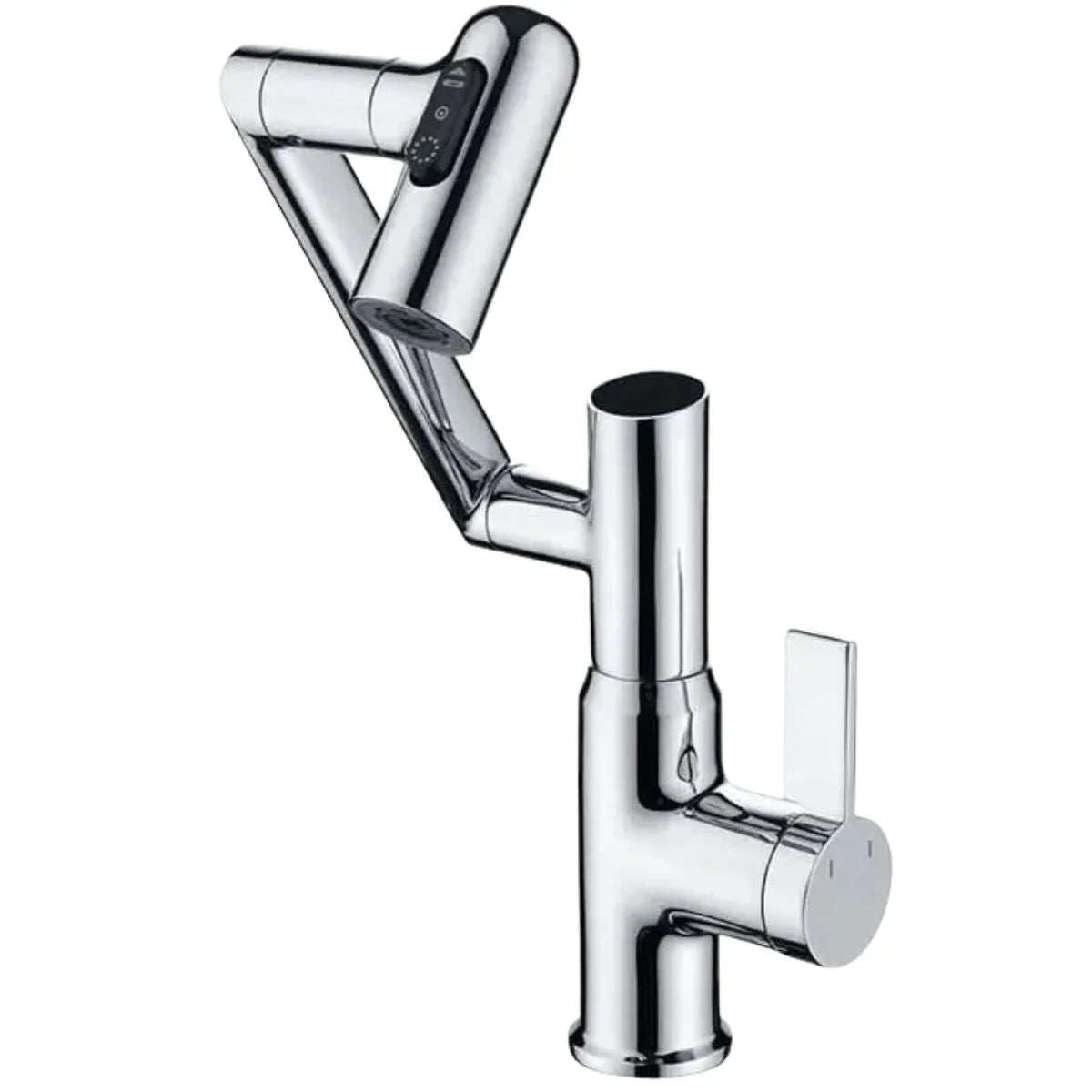 Torneira Para Banheiro Monocomando Misturador Com Display Digital LED 360° Rotação - Cromado