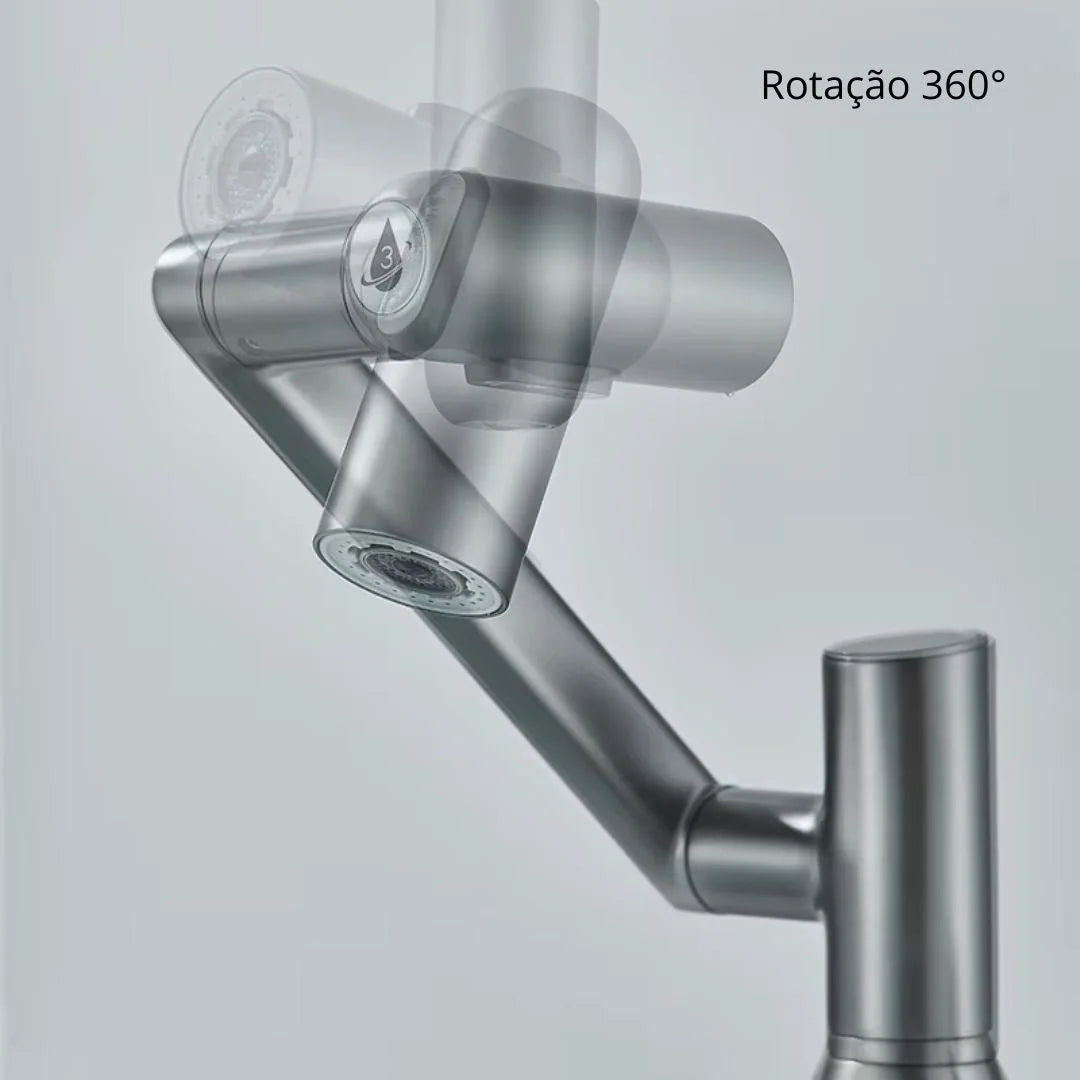 Torneira Para Banheiro Monocomando Misturador Com Display Digital LED 360° Rotação - imagem do produto 6
