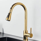 Torneira Para Cozinha Flexível Gourmet - Dourado