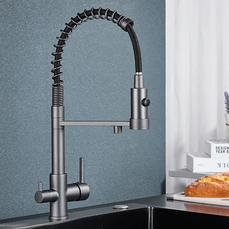 Torneira Para Cozinha Gourmet Articulada Com Filtro - Grafite