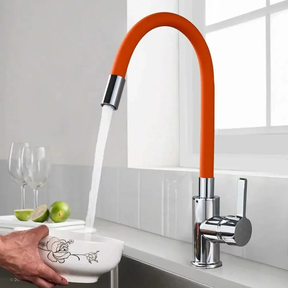Torneira Para Cozinha Gourmet Flexível - Laranja