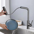 Torneira Para Cozinha Monocomando Pulverizador Cascata Rotativa com Ducha Extensível Rotativa - imagem do produto 10