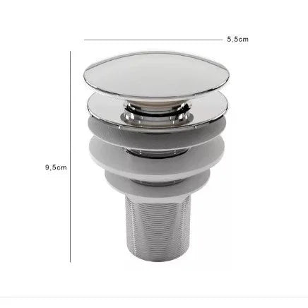 Válvula Click Pia Banheiro Lavabo ABS Com Tampa Inox Para Cubas Porcelana e Vidro - imagem do produto 2