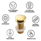 Válvula Click Pia Banheiro Lavabo Dourada Design Inteligente Moderno - imagem do produto 4
