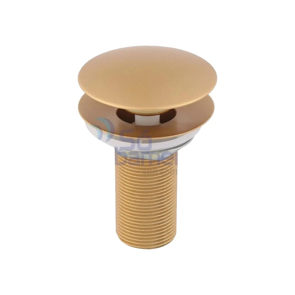 Válvula Click Pia Banheiro Lavabo Dourado Escovado Metal 7/8 Para Cubas em Geral - imagem do produto 2