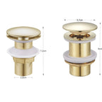 Válvula Click Pia Banheiro Lavabo Dourado Escovado Metal 7/8 Para Cubas em Geral - imagem do produto 4
