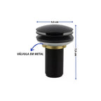 Válvula Click Pia Banheiro Lavabo Metal Preta 7/8 Para Cuba De Banheiro - imagem do produto 2