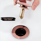 Válvula Click Pia Banheiro Lavabo P/ Cuba Pia rosé de 4cm - rosé
