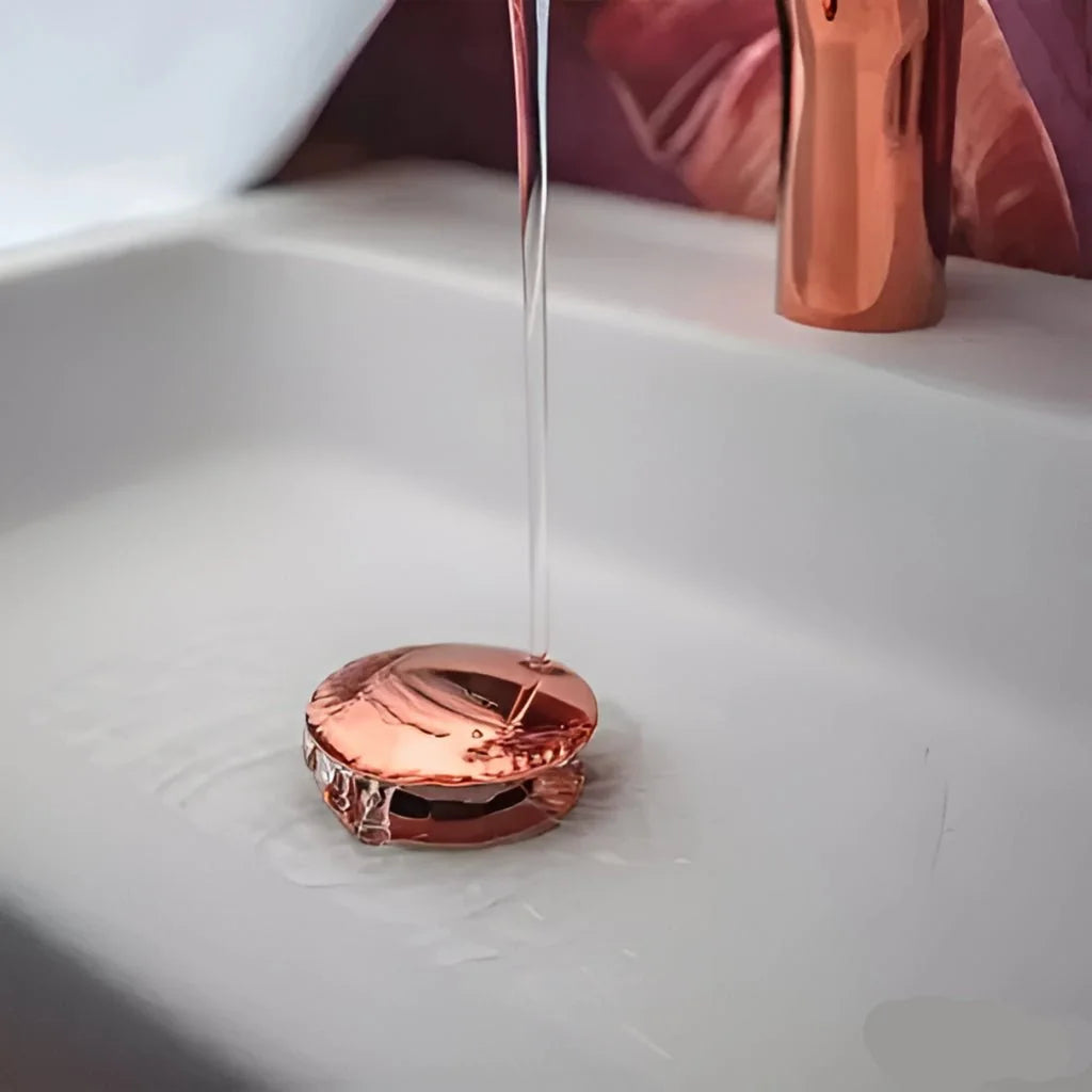 Válvula Click Pia Banheiro Lavabo P/ Cuba Pia rosé de 4cm - rosé