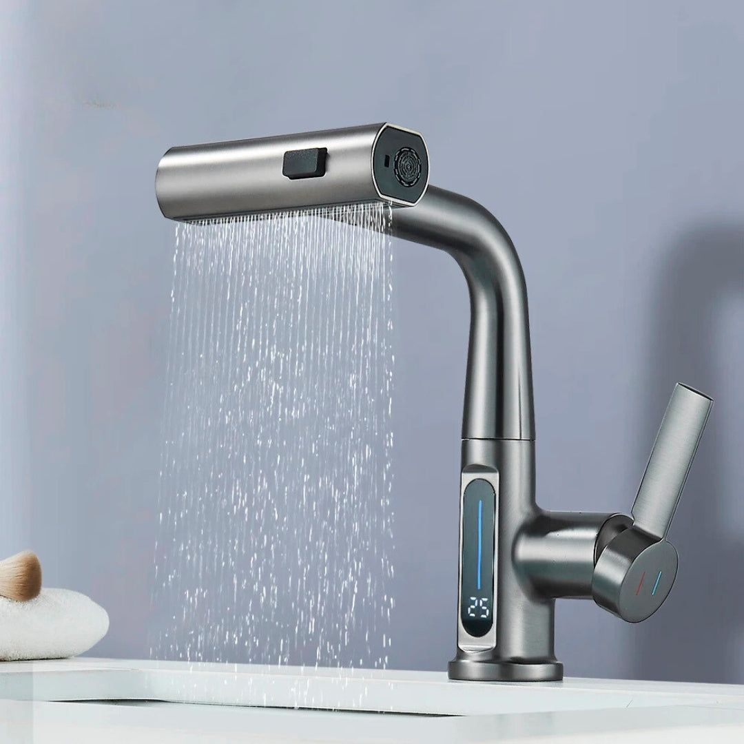 Torneira para banheiro monocomando digital cascata em bancada